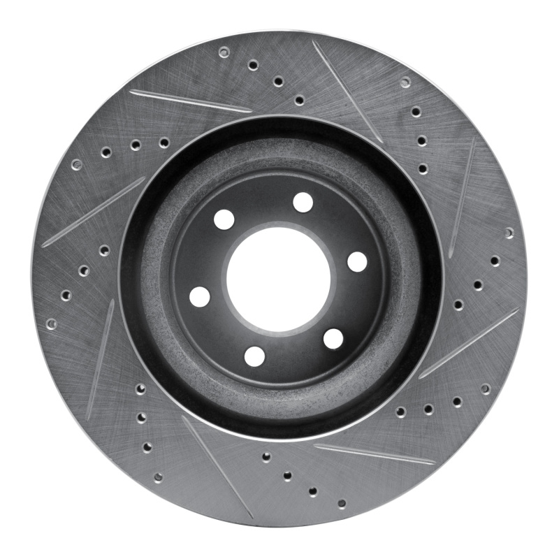 Dodge Viper Brake Rotor (1) - Front Left - R1 Concepts - Drilled & Slotted - Silver - `92-`02